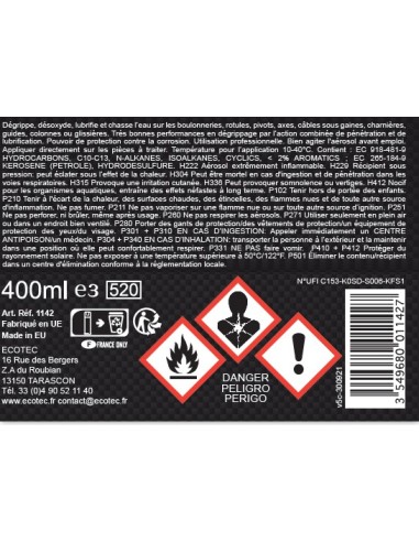 Dégrippant Lubrifiant pour moteurs des voitures, camions et autres