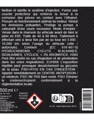Limpiador de inyección ECO85 + Superethanol E85