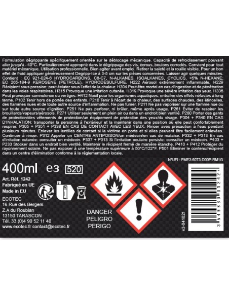 DEGRIPP-ICE Dégrippant à froid