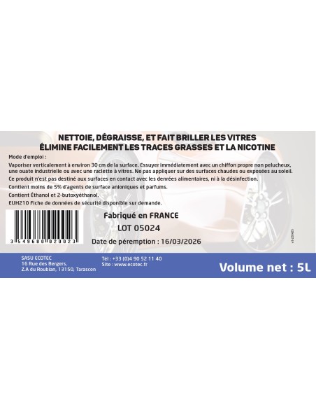 Nettoie et fait briller les vitres, chromes et pare brises automobiles