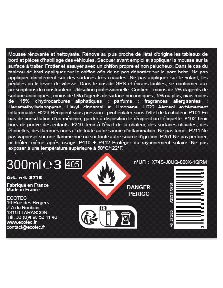 8715 - RENOVADOR PARA PLASTICOS  Aspecto de origen