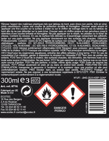 Rénovateur Satin tableau de bord/ plastiques