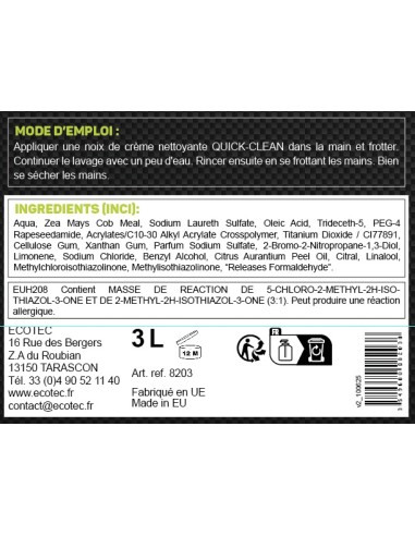 Savon pour les mains - nettoyage mains saletés ateliers et garages