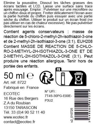 8722A - NETTOYANT ÉCRAN AVEC MICROFIBRE