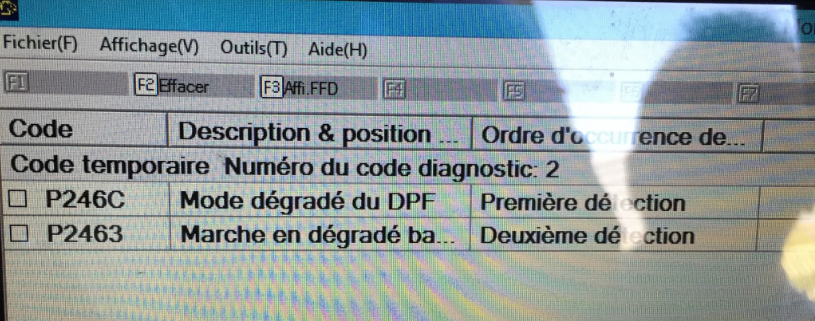 Mesure avant nettoyage sur Subaru diesel.